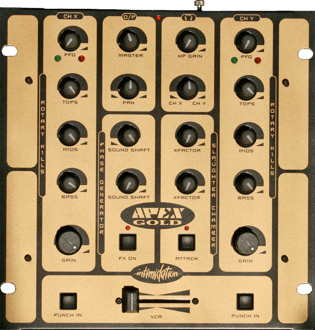 Intimidation Apex mixer — front panel
